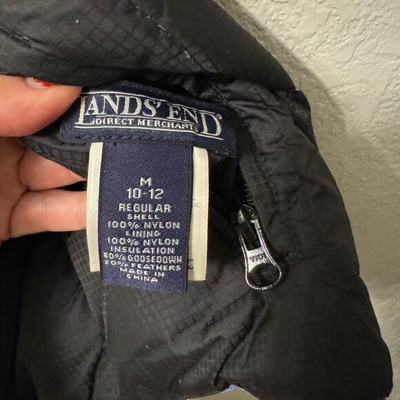 Land’s End Women’s Down Reversible Puffer Vest Black and Blue Size 8/10 - Picture 8 of 8